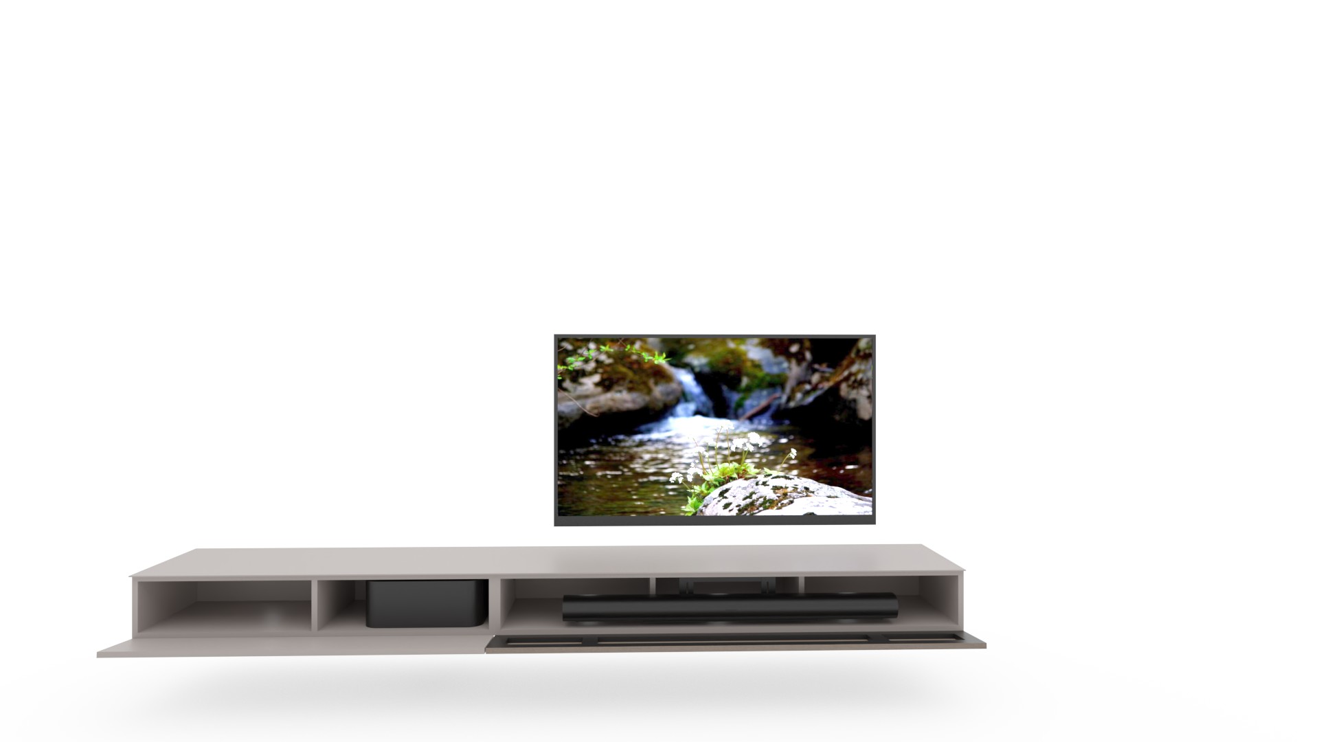 Spectral zwevend tv-meubel in Pebble | 2.80m
