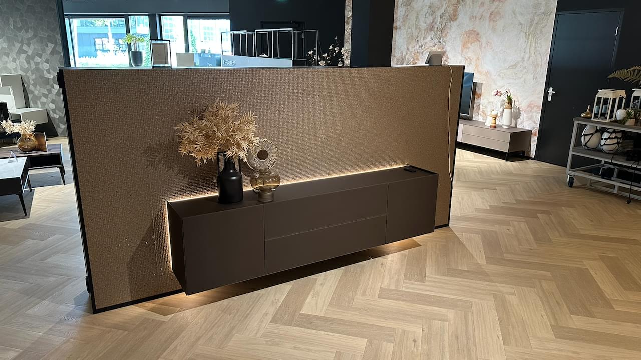 zwevend dressoir 1.5m | Espresso | led-verlichting