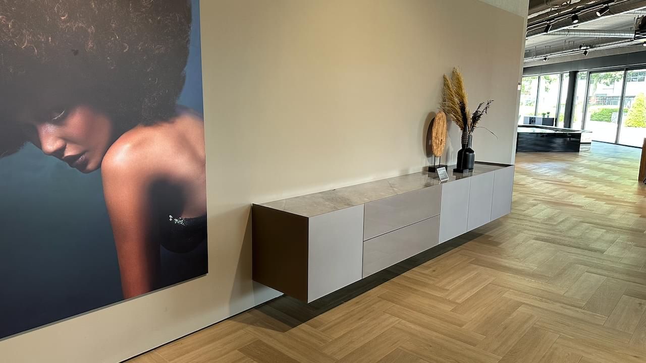 Zwevend Design Dressoir 300 cm | Sable & Marmor Travertin