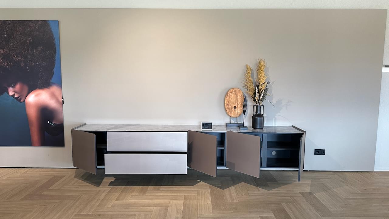 Zwevend Design Dressoir 300 cm | Sable & Marmor Travertin