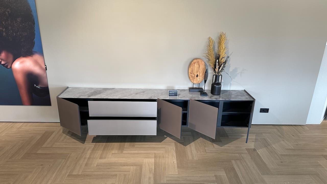Zwevend Design Dressoir 300 cm | Sable & Marmor Travertin