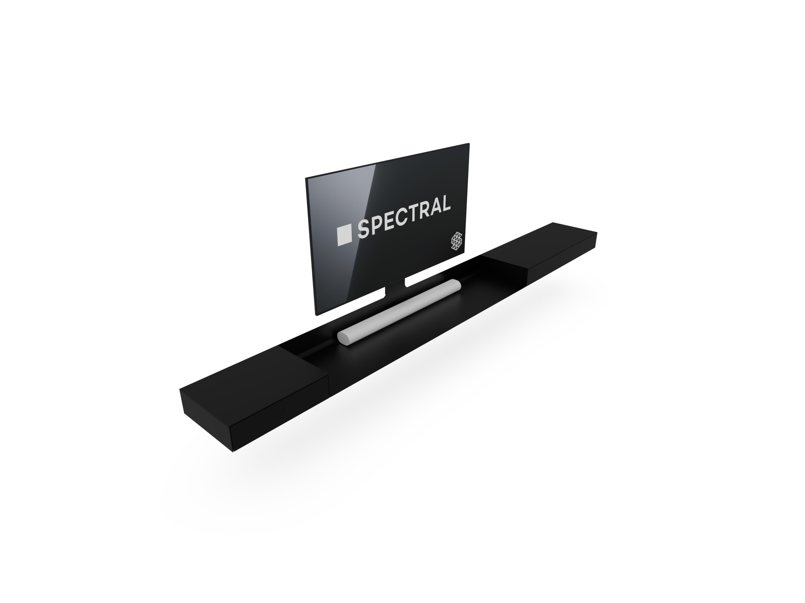Spectral zwevend tv-meubel in Black | 3.80m