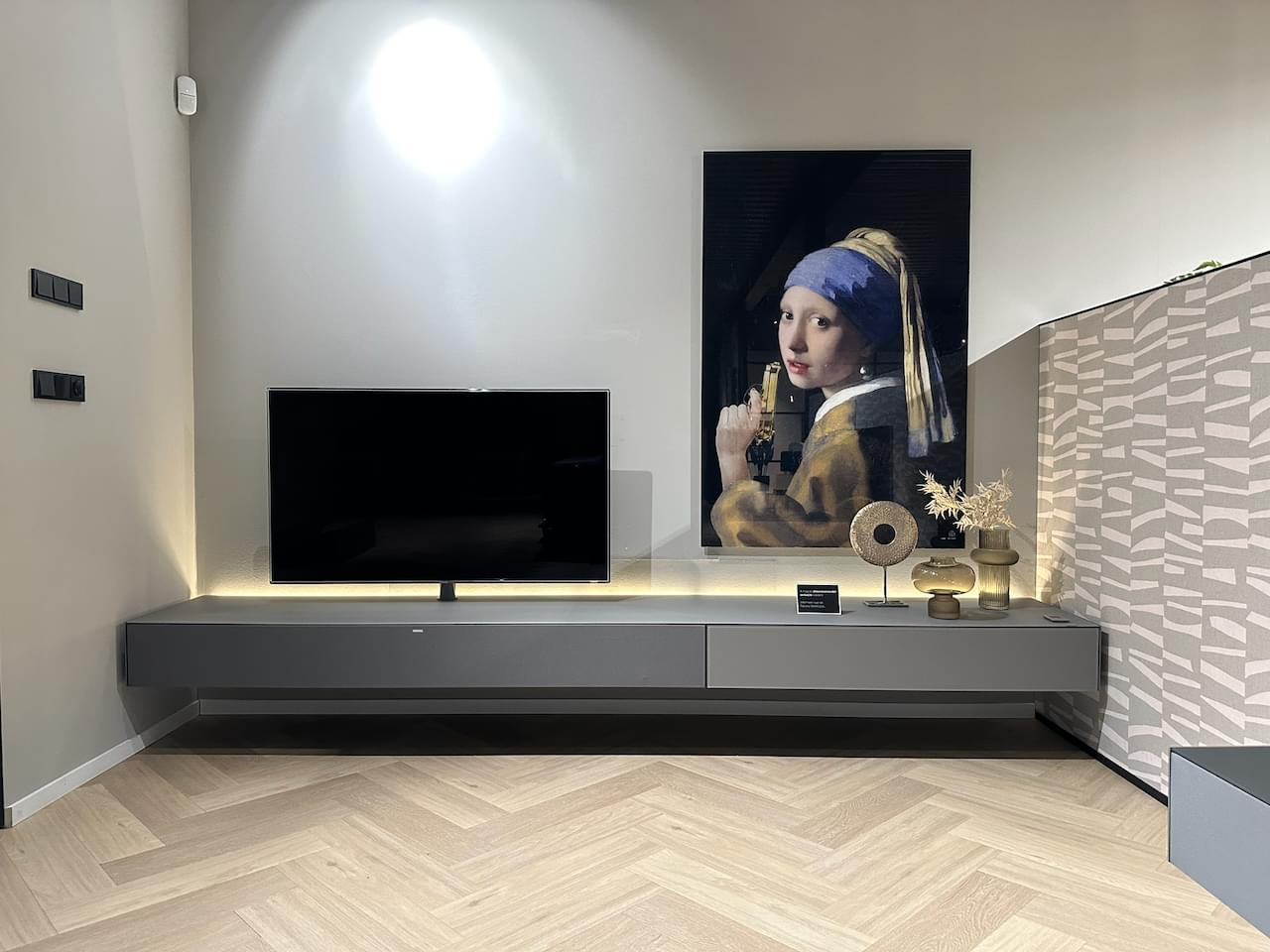 zwevend tv-meubel | 3.17m | Cement | Soundbar BRP1 - Sonos Amp