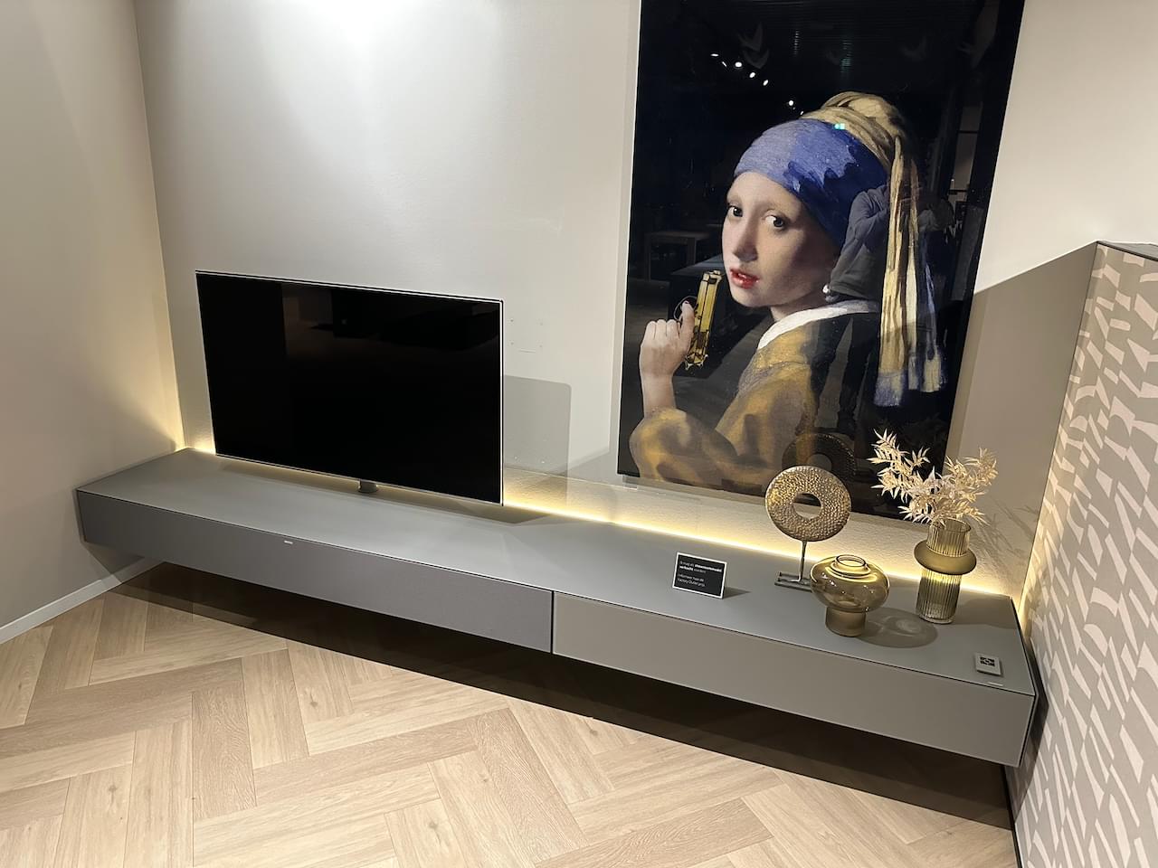 zwevend tv-meubel | 3.17m | Cement | Soundbar BRP1 - Sonos Amp