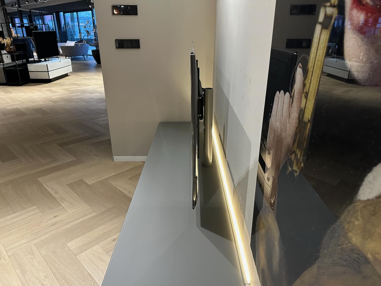 zwevend tv-meubel | 3.17m | Cement | Soundbar BRP1 - Sonos Amp