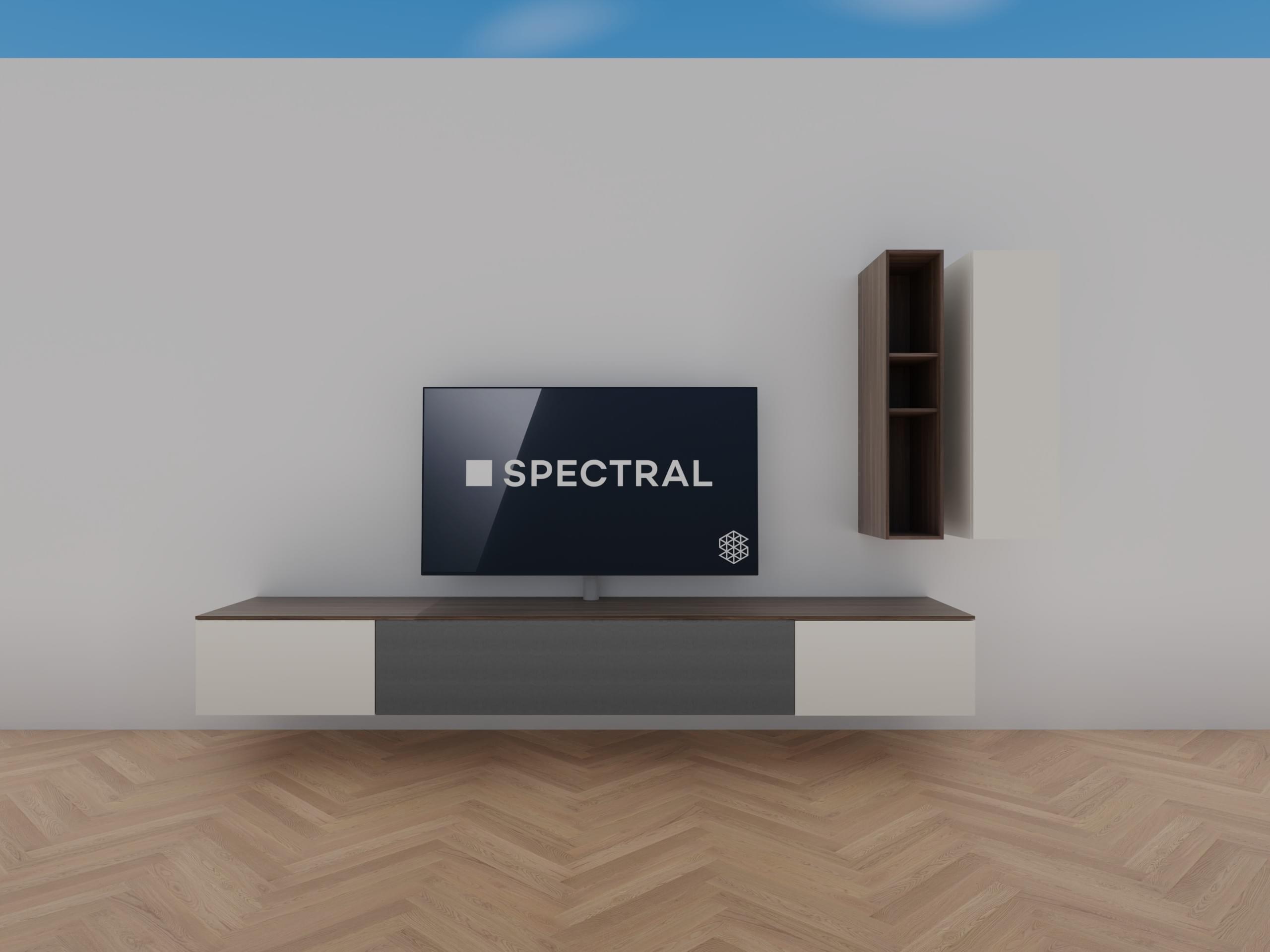 Spectral tv-meubel 2.60m in de kleur Wit (SNG) | DEEP OAK