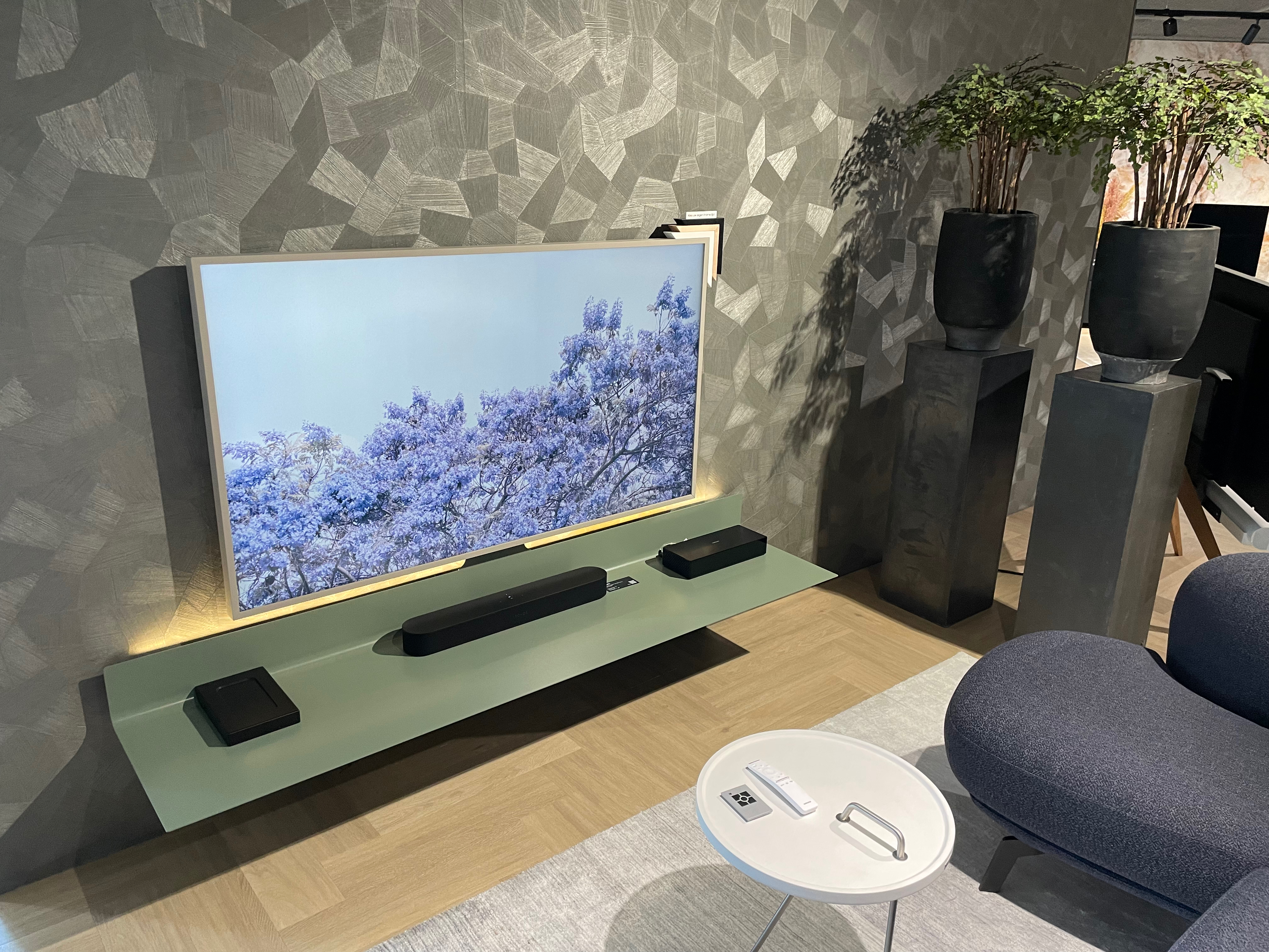 Spectral zwevend tv-meubel | olive | 2.0m