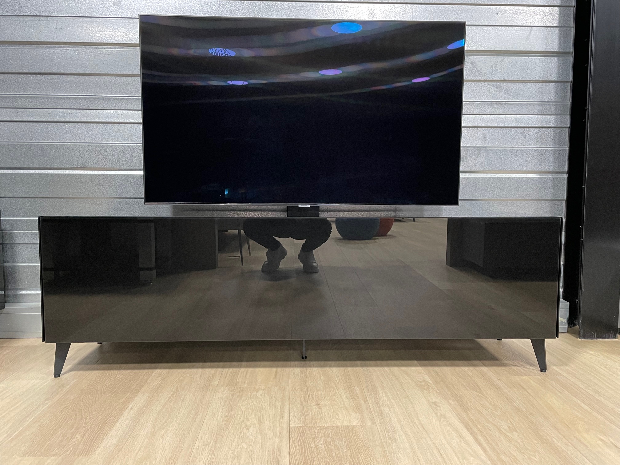 166 CM TV meubel | LED | Zwart hoogglans