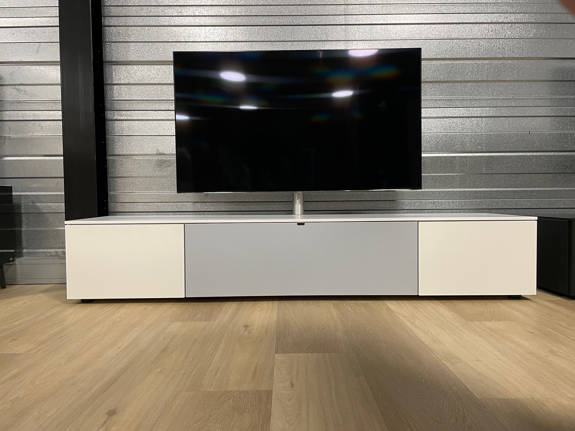 200 CM Tv meubel | Wit SNG | Draaibare Tv standaard | Sound