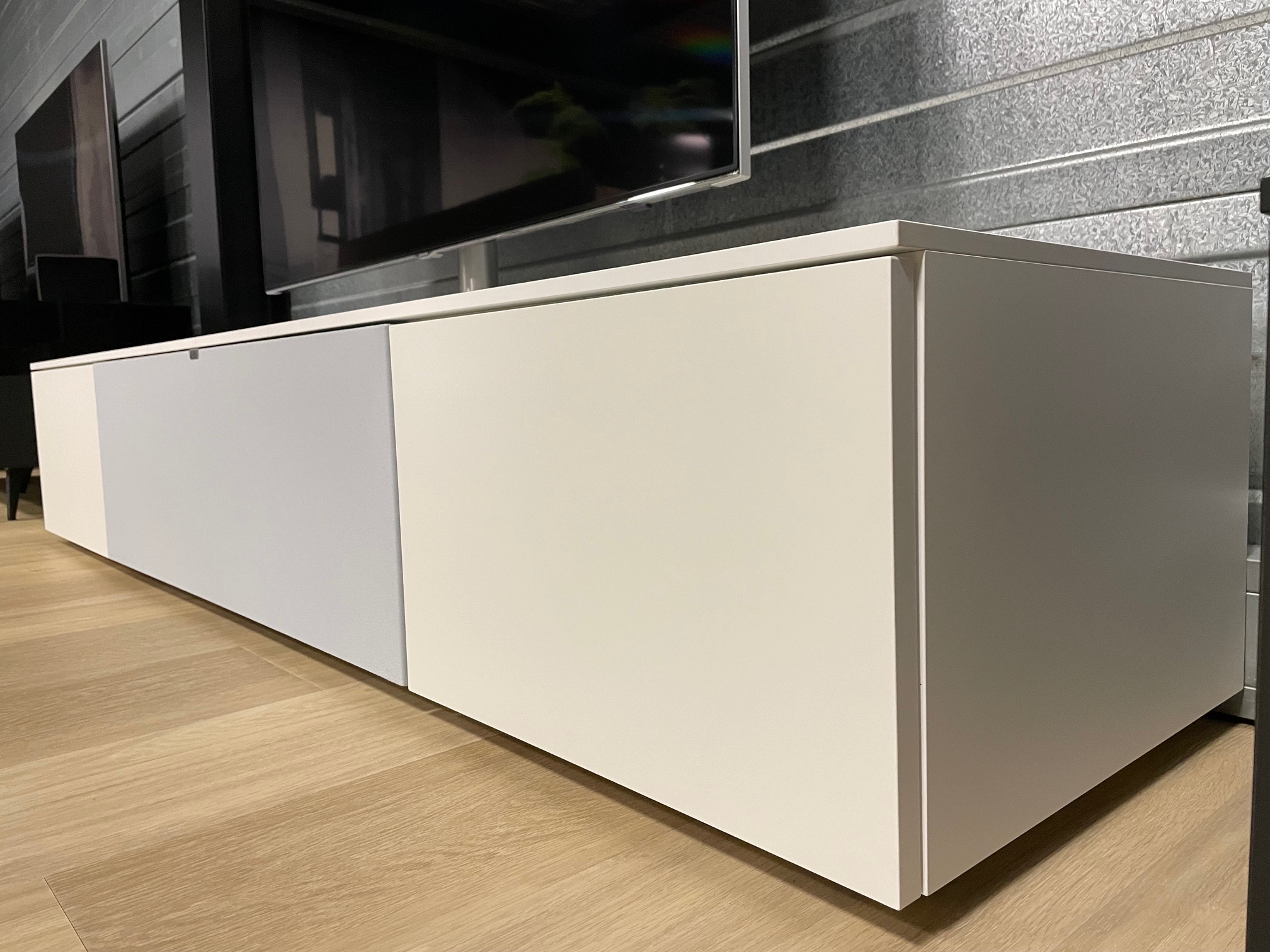200 CM Tv meubel | Wit SNG | Draaibare Tv standaard | Sound