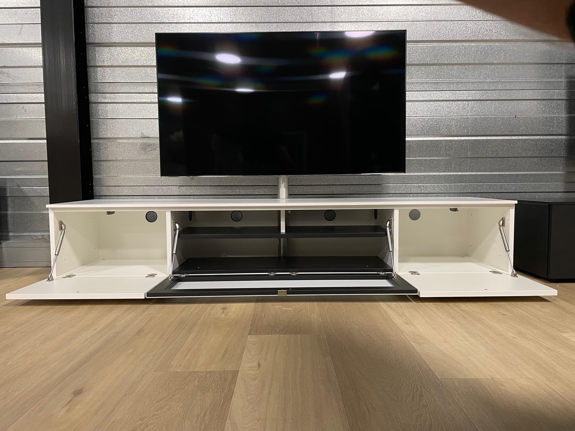 200 CM Tv meubel | Wit SNG | Draaibare Tv standaard | Sound