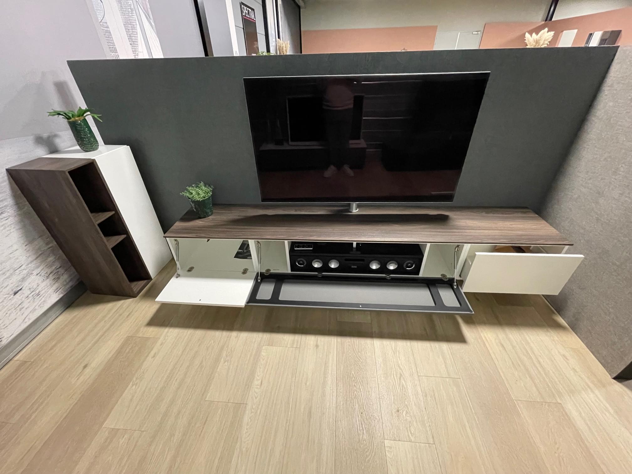 Spectral tv-meubel 2.60m in de kleur Wit (SNG) | DEEP OAK