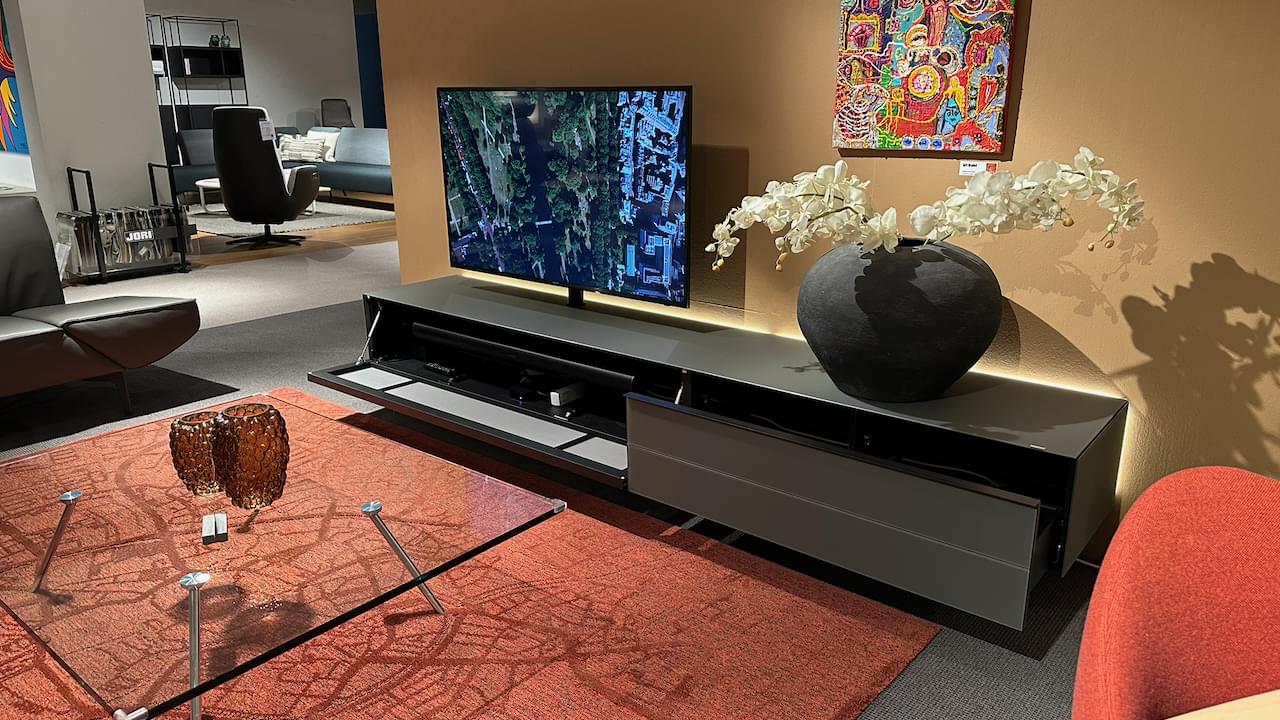 zwevend tv-meubel | granite | 2.75m | led-verlichting