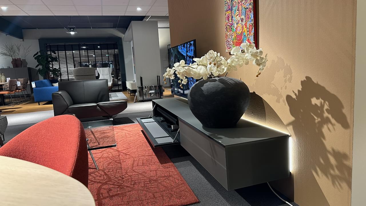 zwevend tv-meubel | granite | 2.75m | led-verlichting