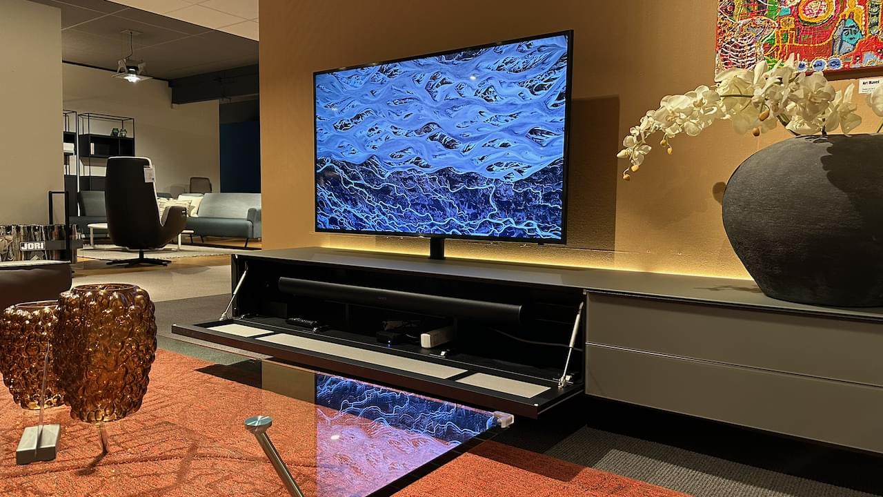 zwevend tv-meubel | granite | 2.75m | led-verlichting