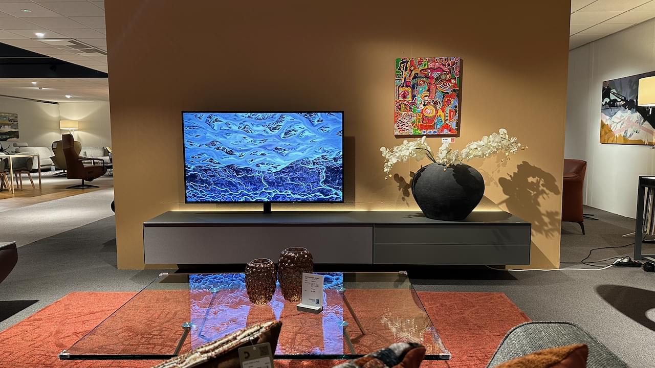 zwevend tv-meubel | granite | 2.75m | led-verlichting