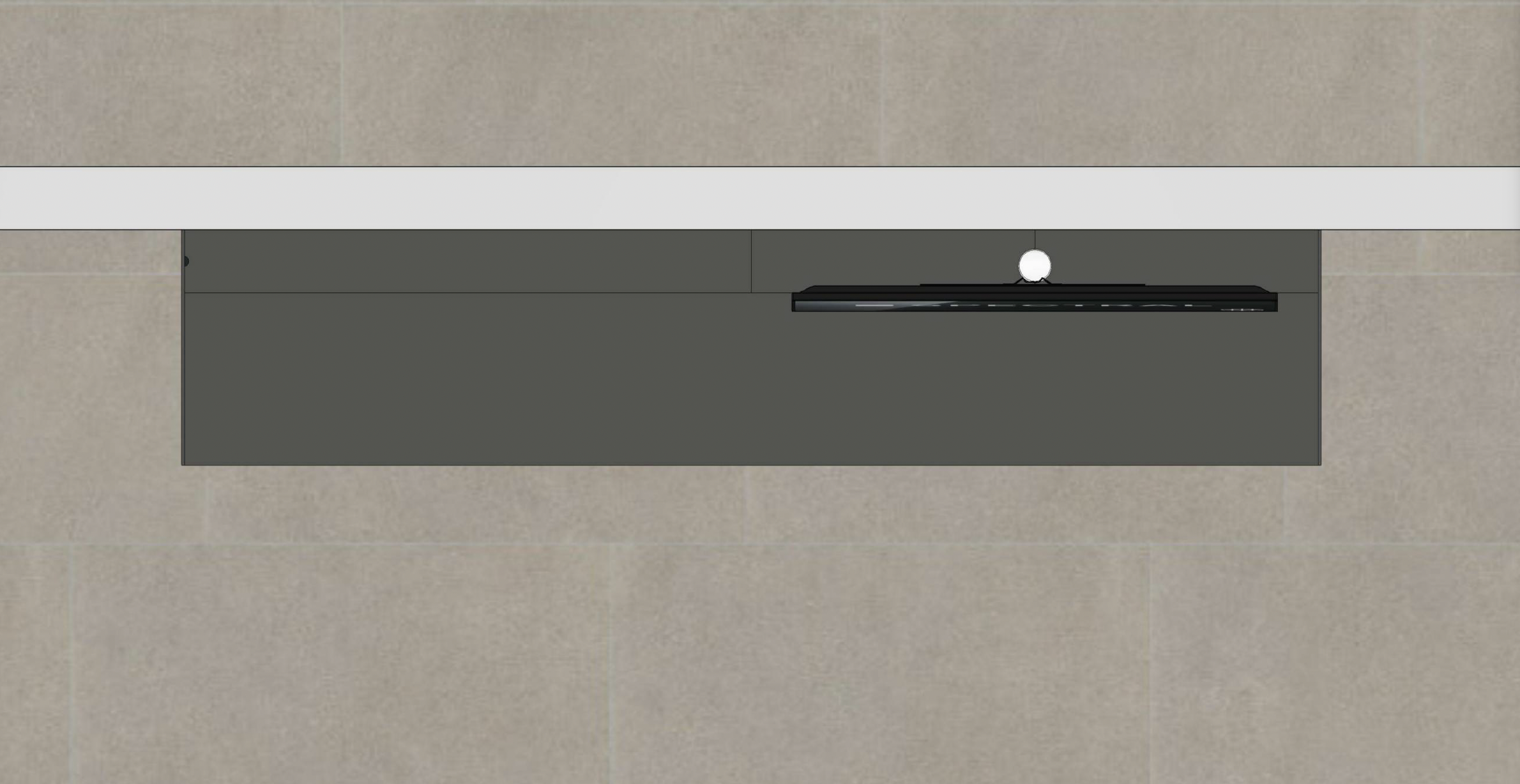 zwevend tv-meubel, kleur Granite | 2.54m | draaibare tv-kolom