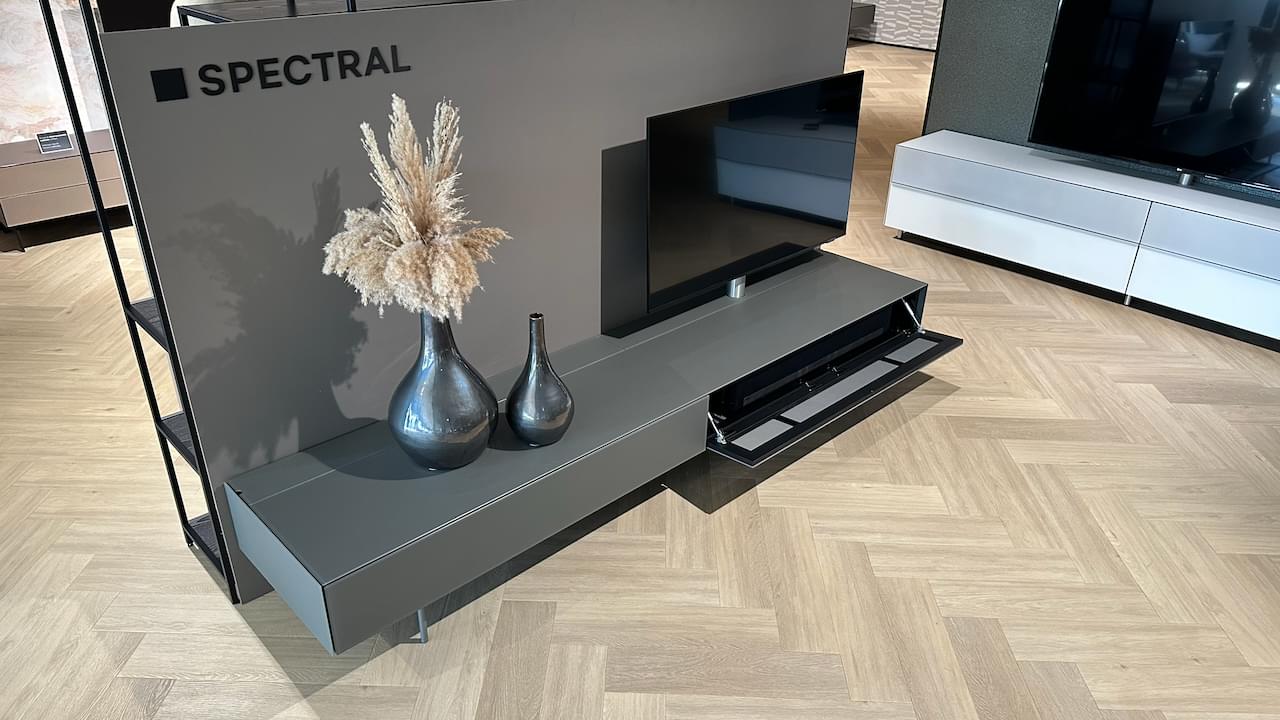 staand tv-meubel, kleur Granite | 2.54m | draaibare tv-kolom