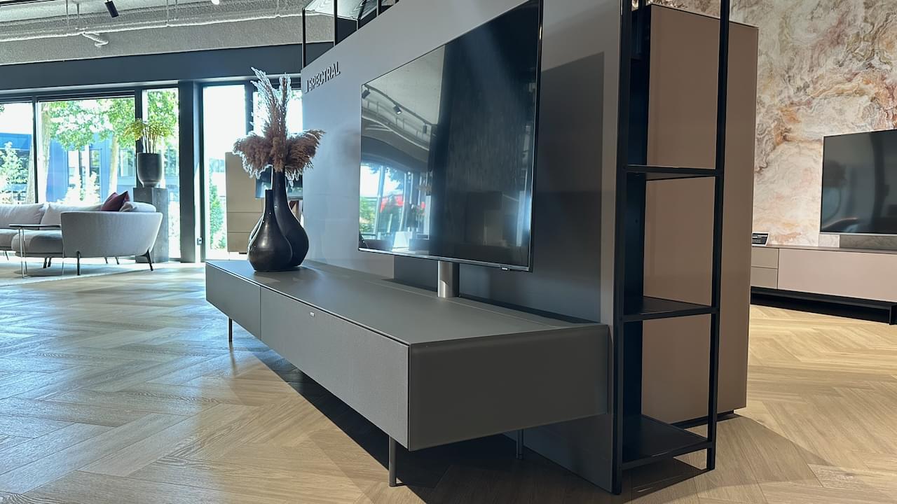staand tv-meubel, kleur Granite | 2.54m | draaibare tv-kolom