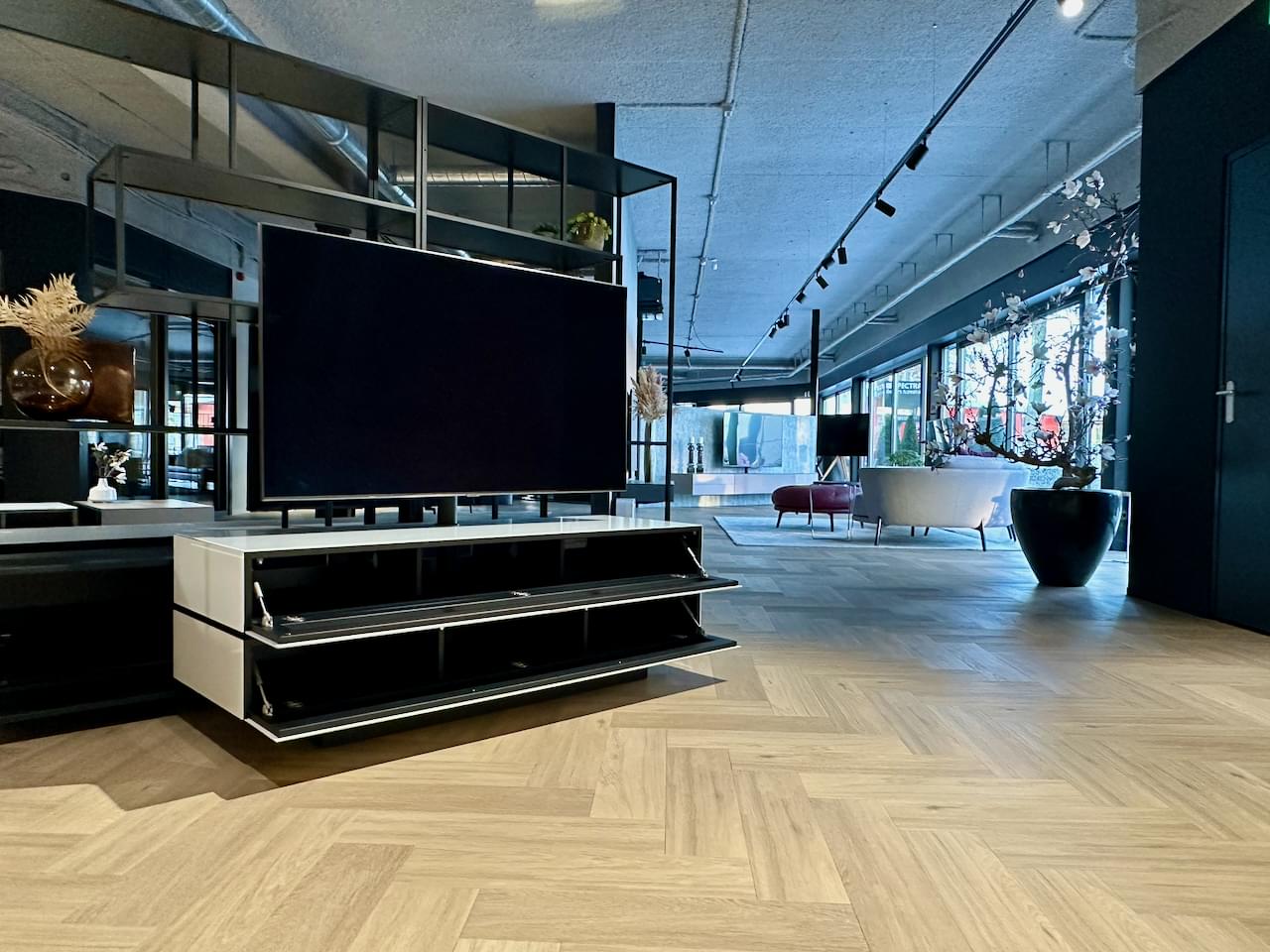 staand tv-meubel | hoogglans wit | 1.50m