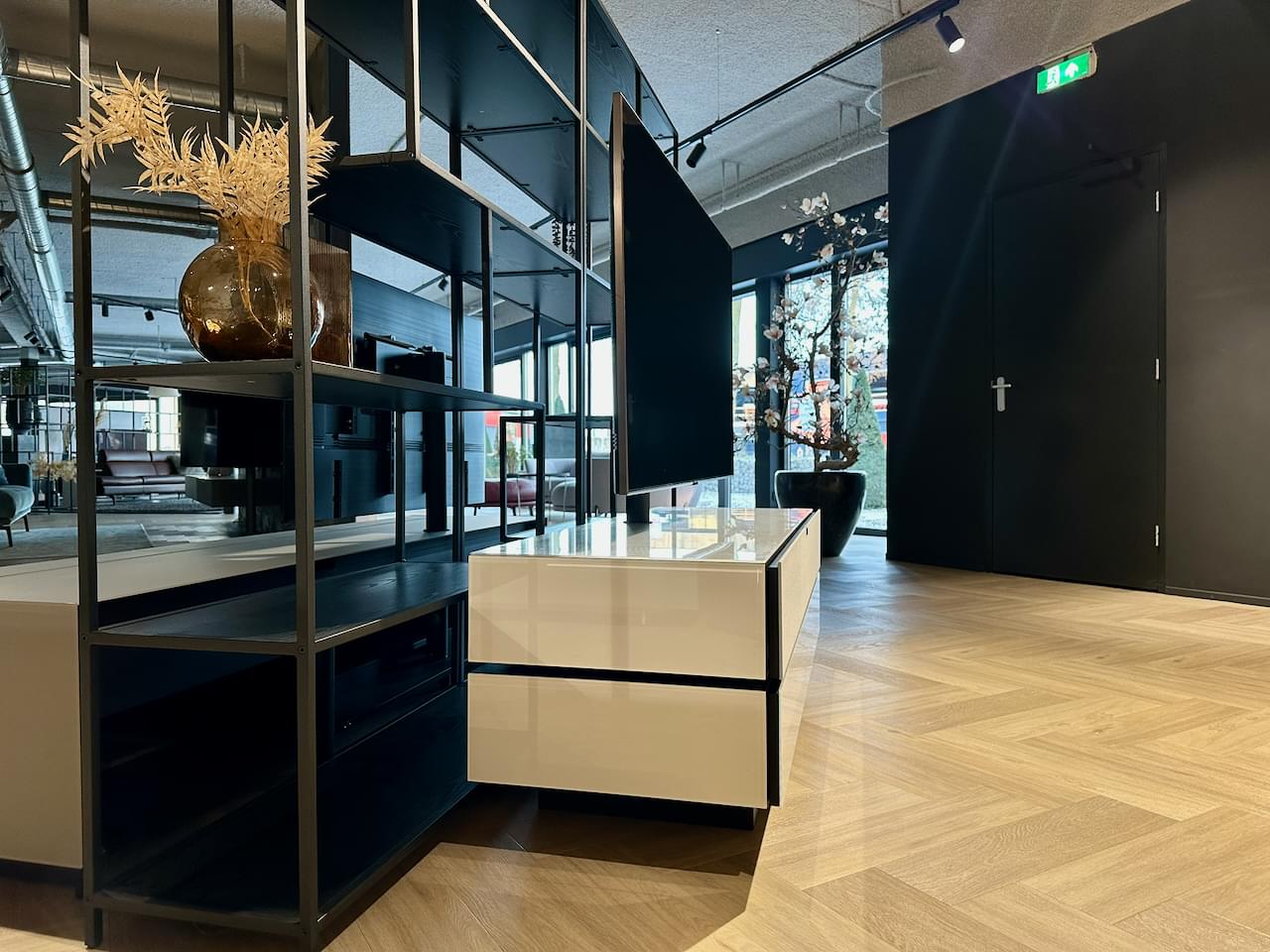 staand tv-meubel | hoogglans wit | 1.50m