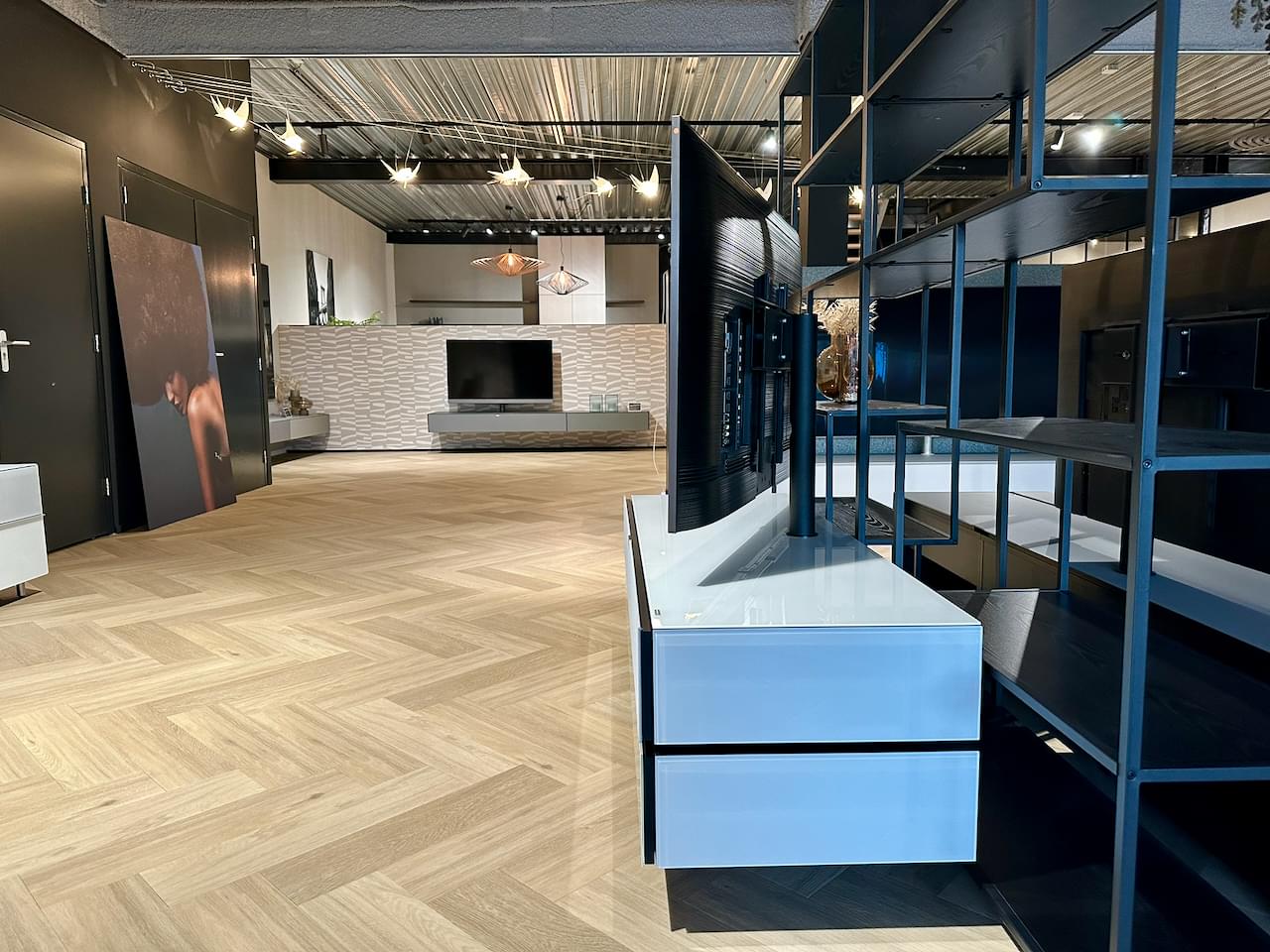 staand tv-meubel | hoogglans wit | 1.50m