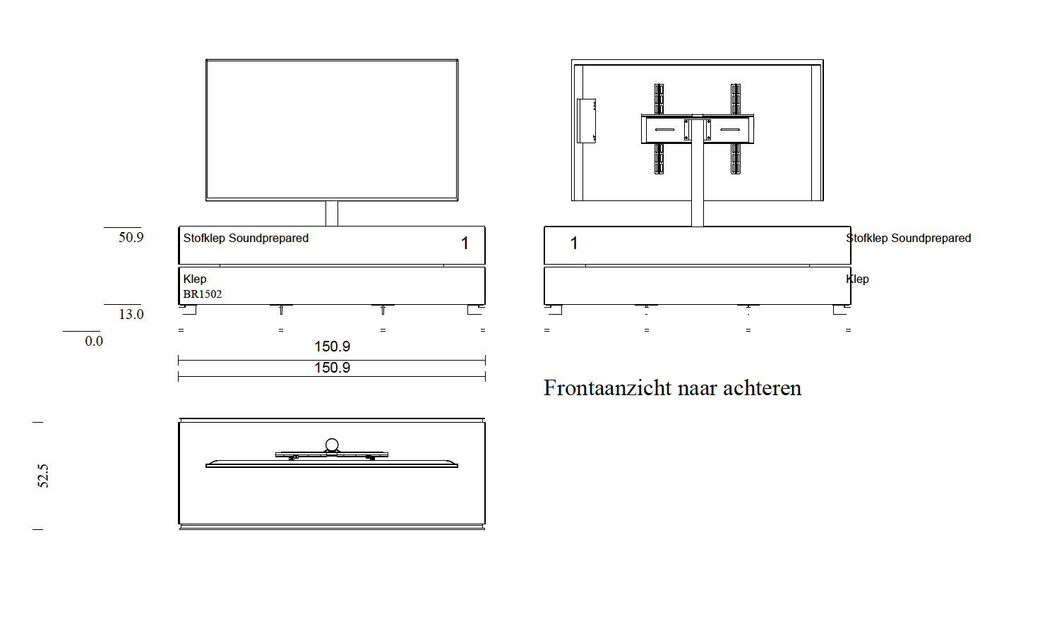 staand tv-meubel als roomdivider | hoogglans wit | 1.50m