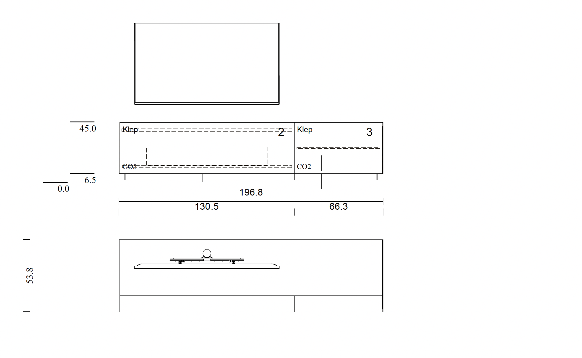 staand tv-meubel | 1.97m | inclusief Spectral BRP1 soundbar en Sonos Amp