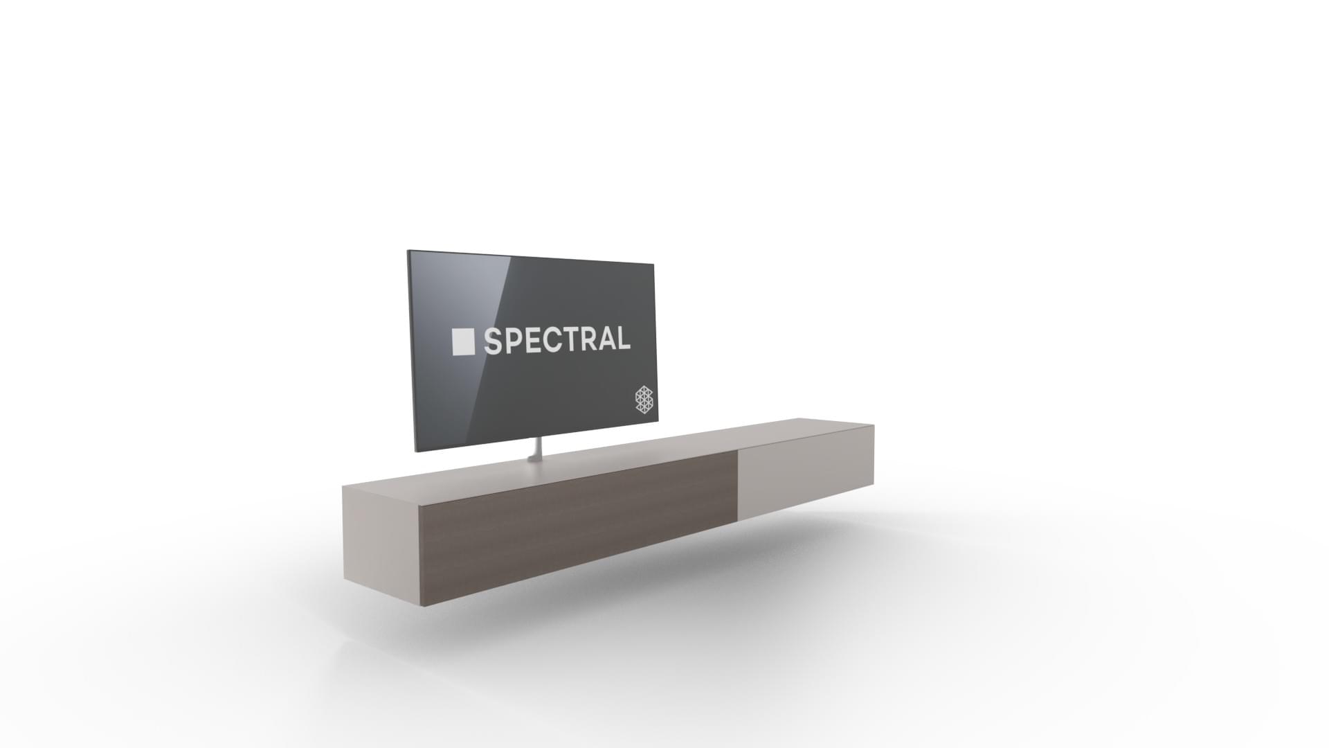 Spectral zwevend tv-meubel in Pebble incl. LED-verlichting | 2.80m