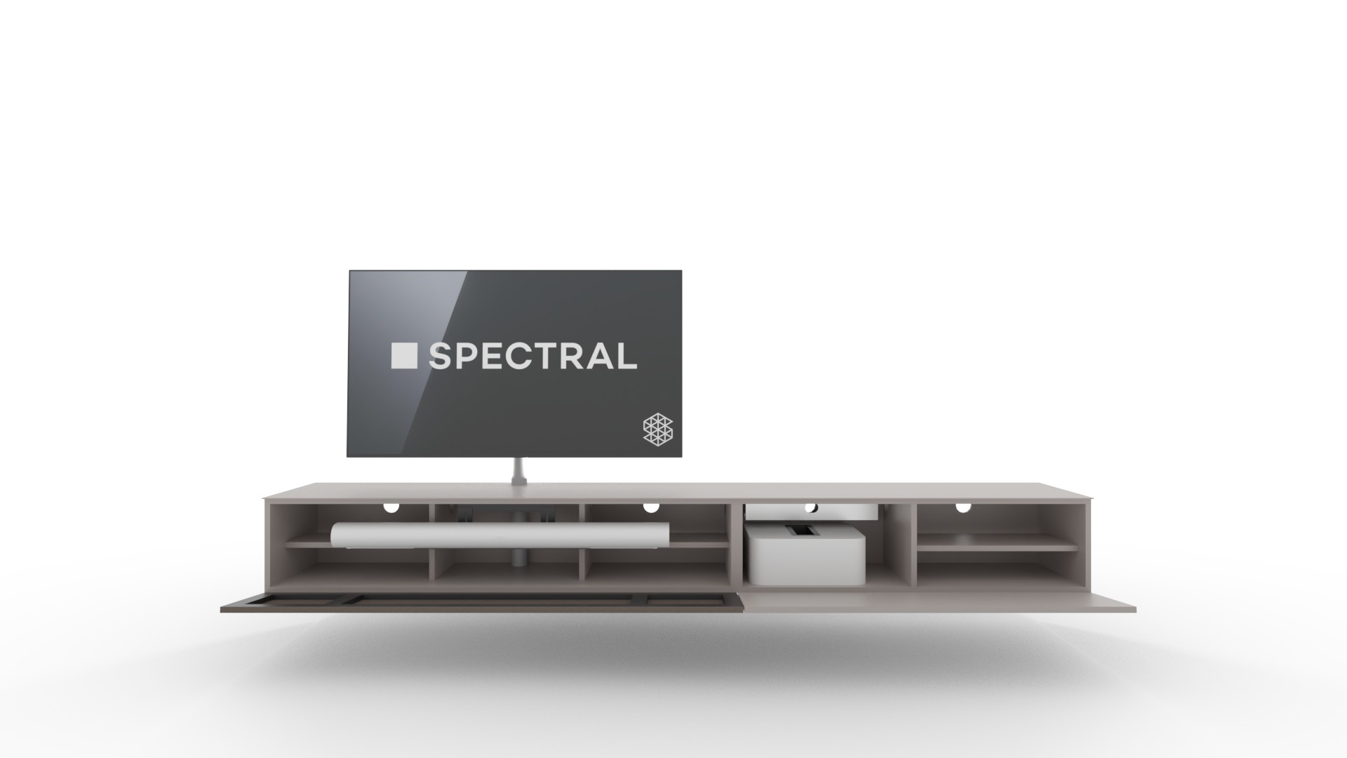 Spectral zwevend tv-meubel | SNG wit | incl. LED-verlichting | 2.80m