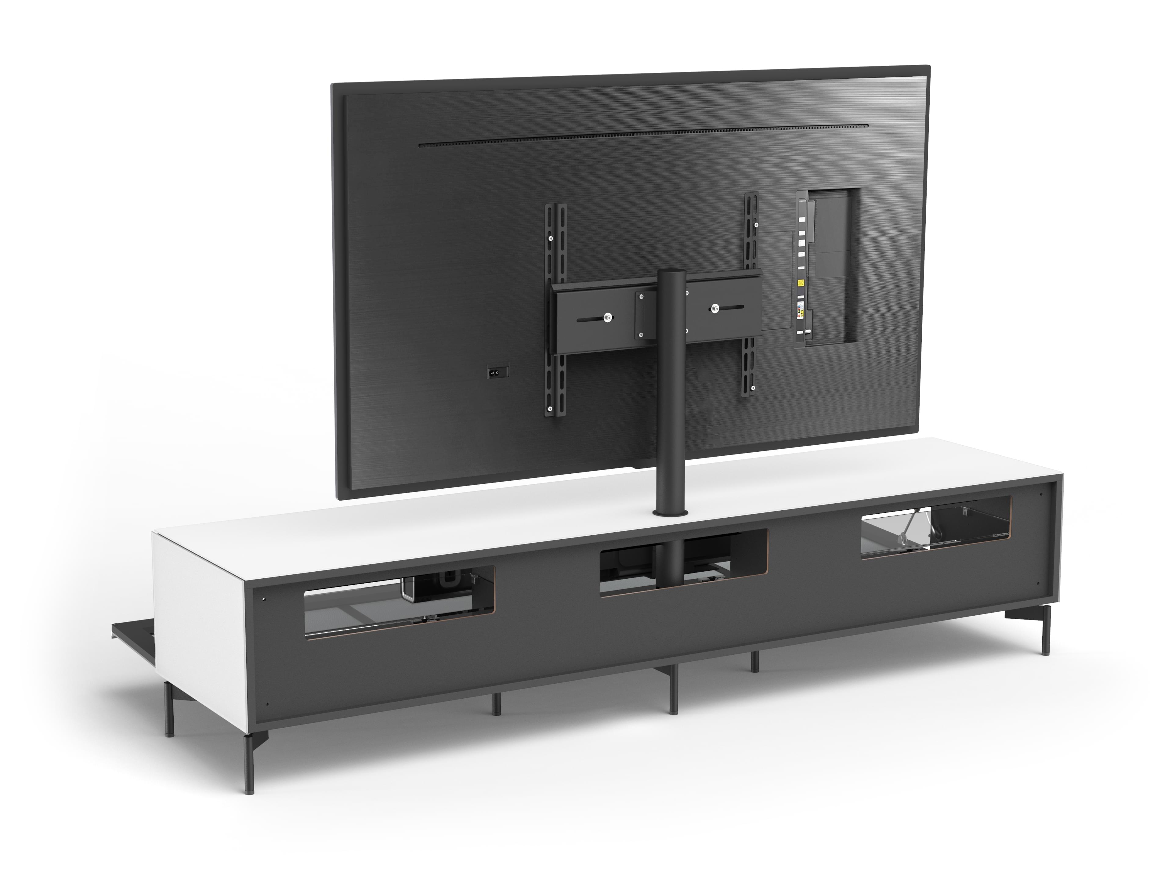 Soundbar tv-meubel - 2.0m in wit - staand op pootjes