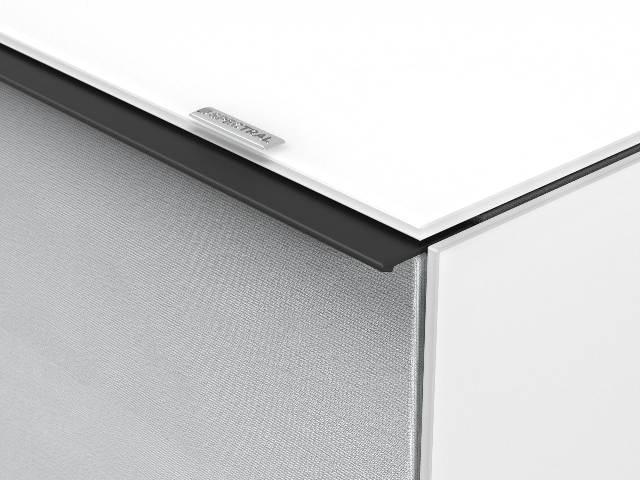 Soundbar tv-meubel - 2.0m in wit - staand op pootjes