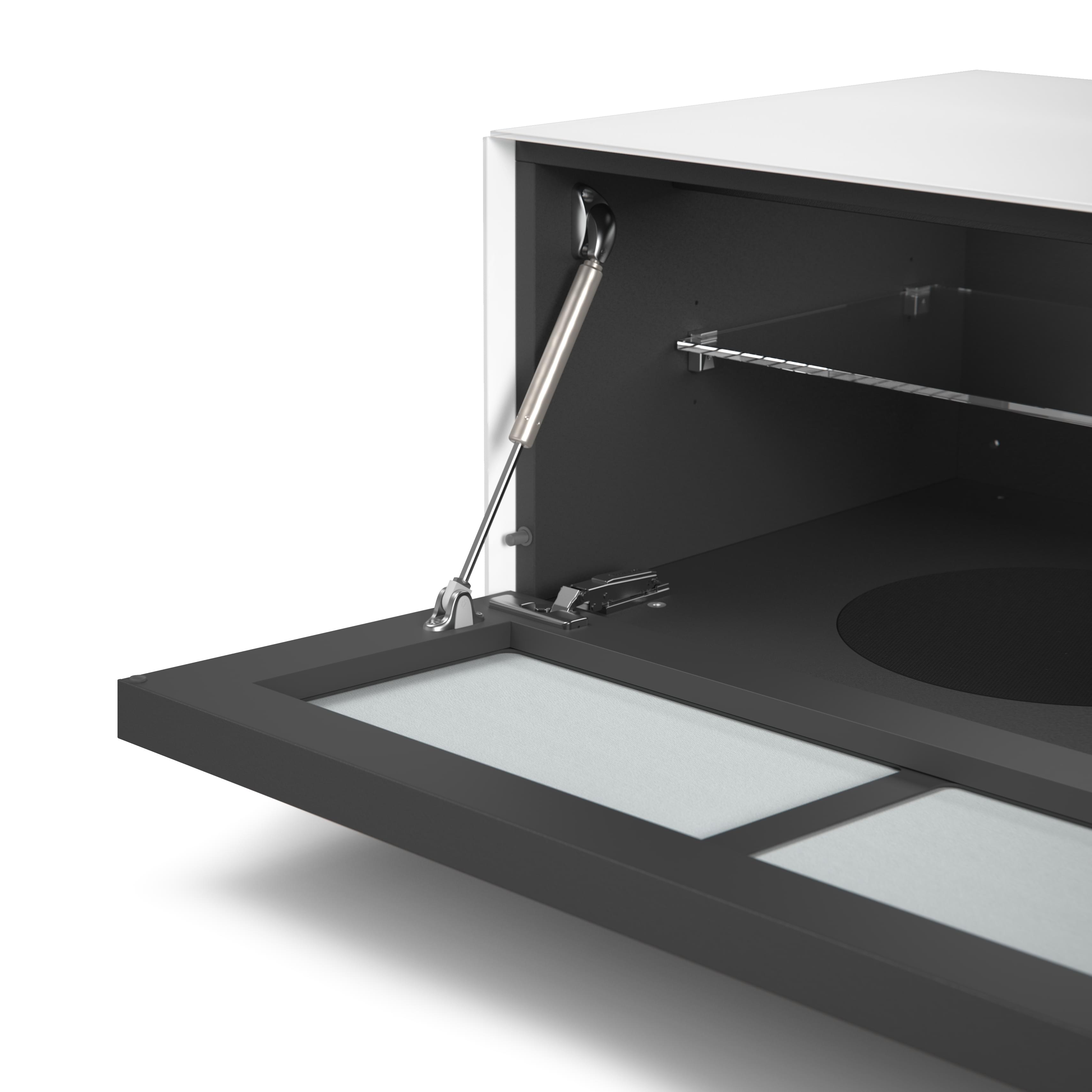 Soundbar tv-meubel - 2.0m in wit - staand op pootjes