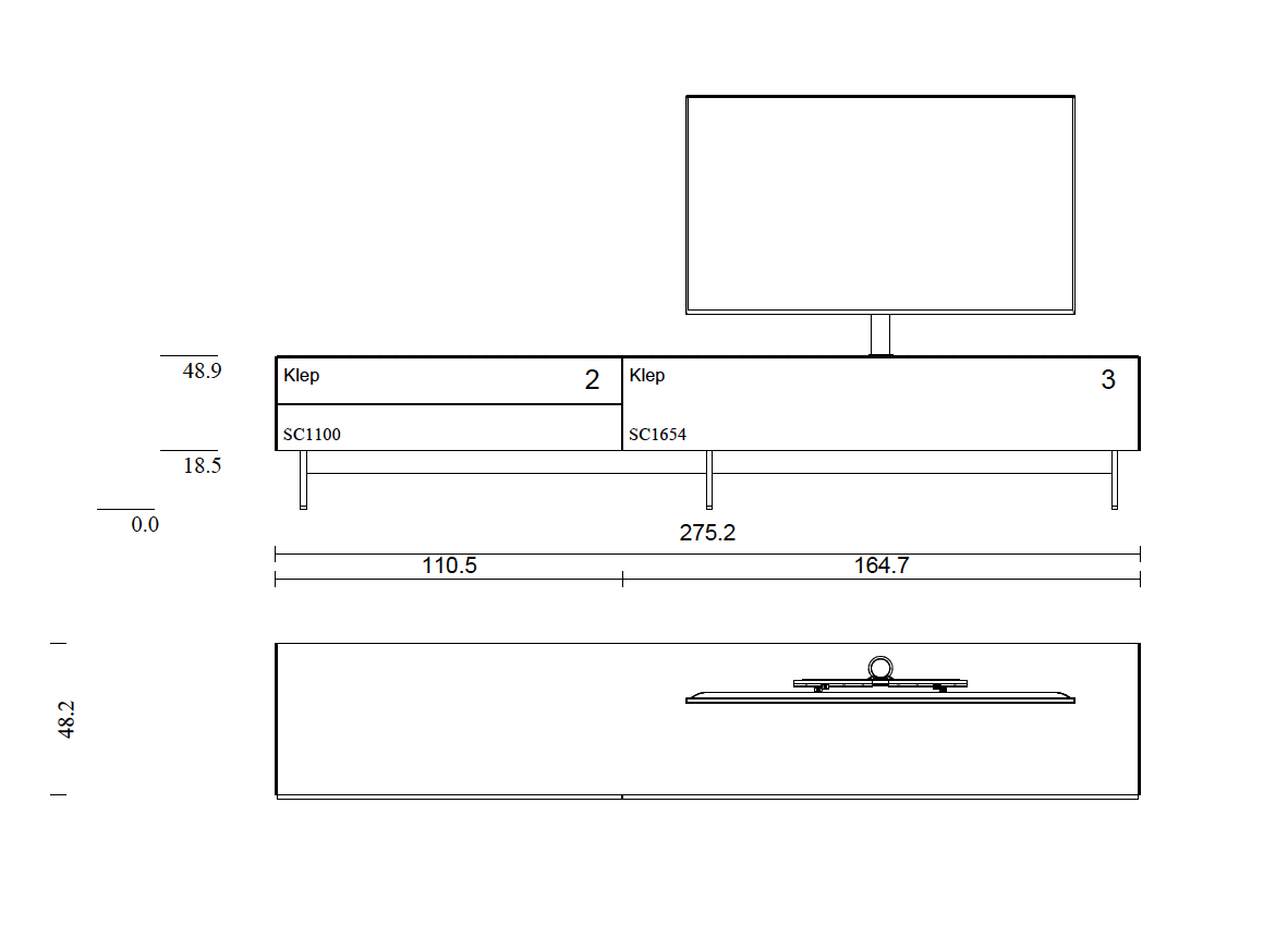 hoogglans wit soundbar tv-meubel