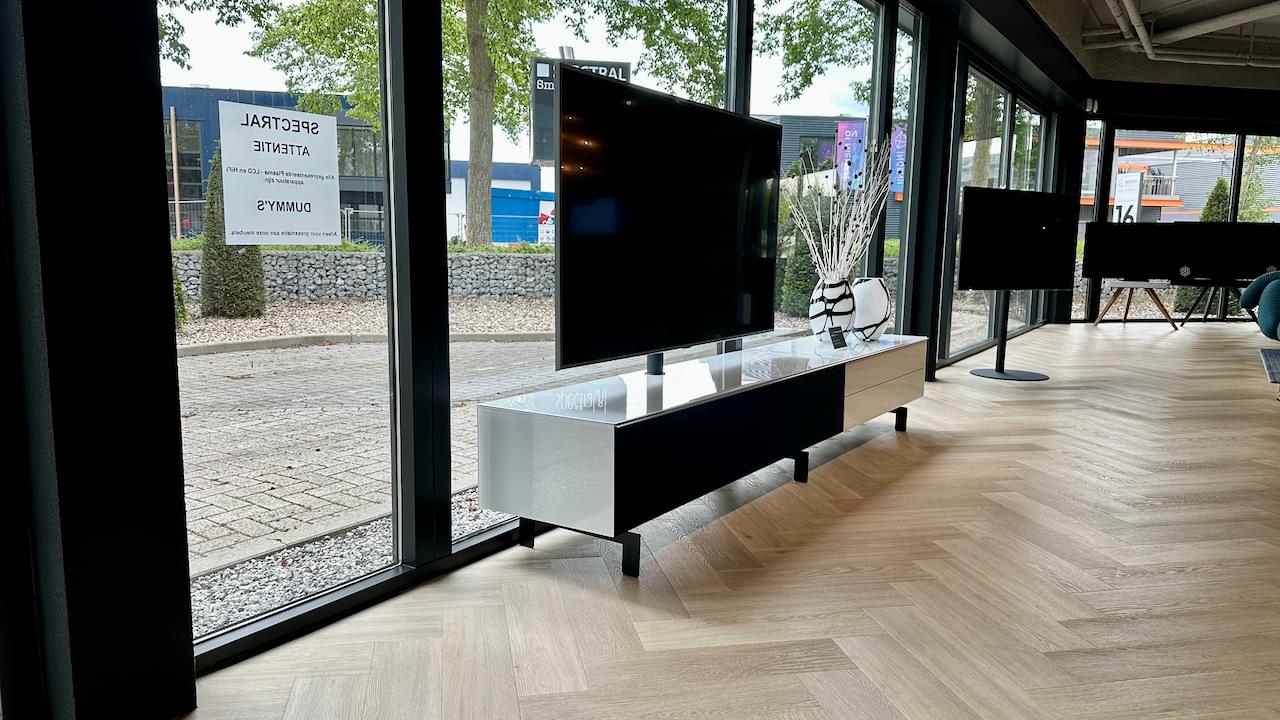 Soundbar tv-meubel hoogglans wit | Spectral Sound + Sonos Amp | 2.75m