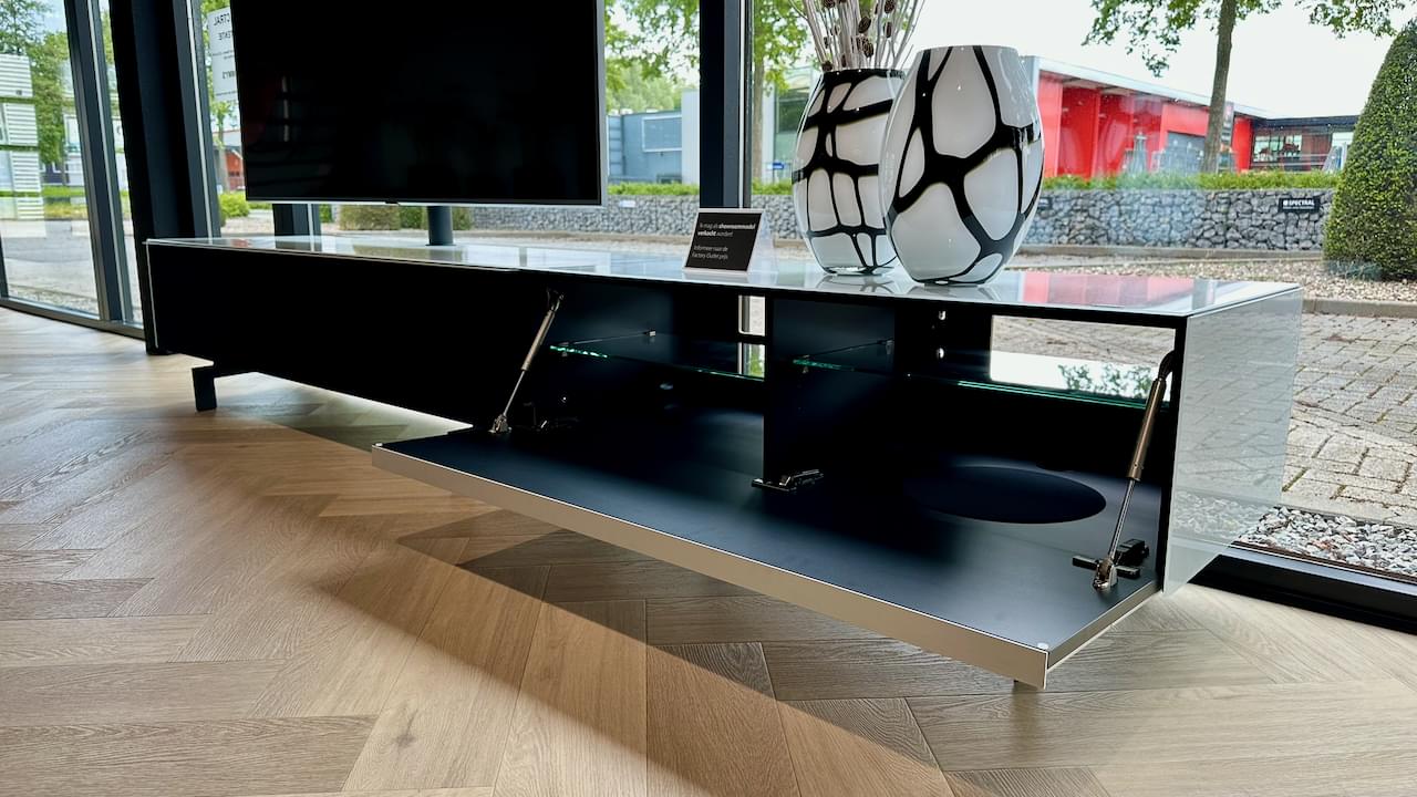 Soundbar tv-meubel hoogglans wit | Spectral Sound + Sonos Amp | 2.75m