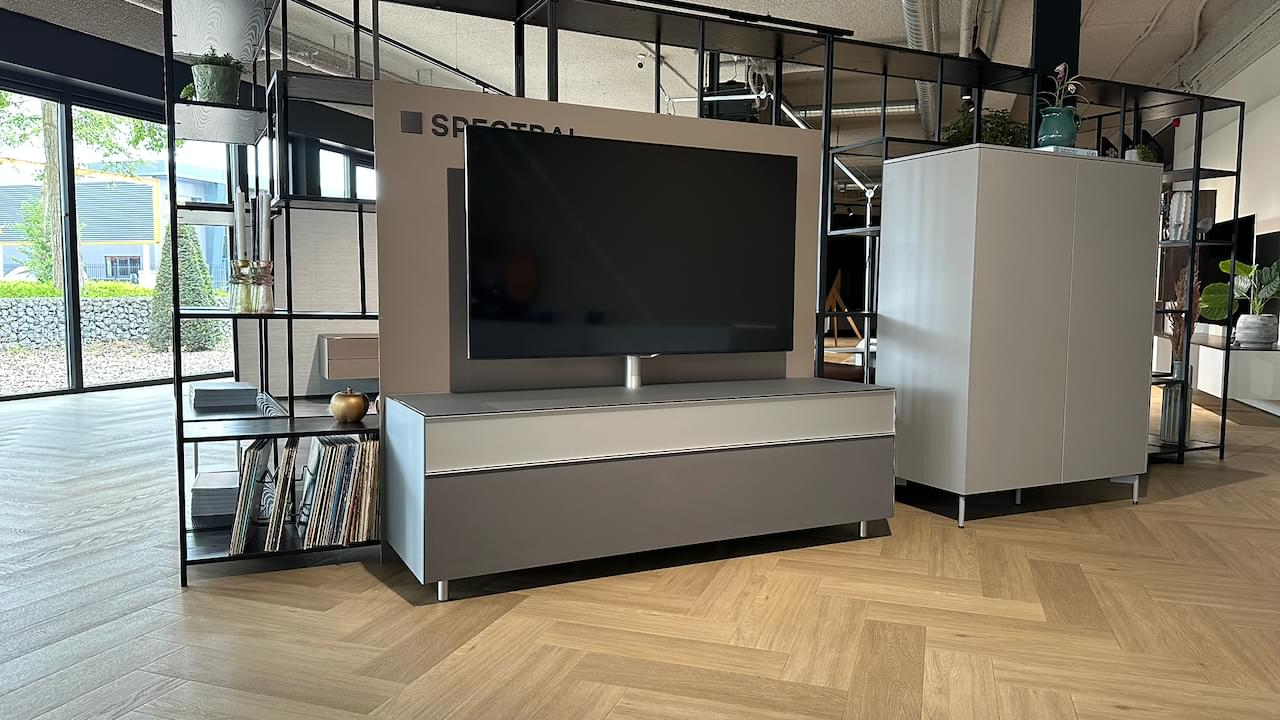 Soundbar tv-meubel | 1.65m | Silver Satijn Glas