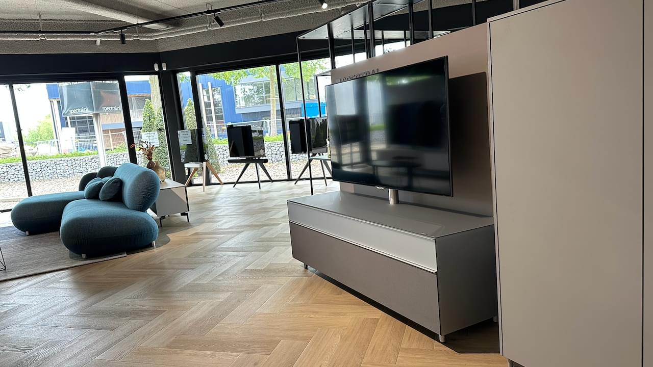 Soundbar tv-meubel | 1.65m | Silver Satijn Glas