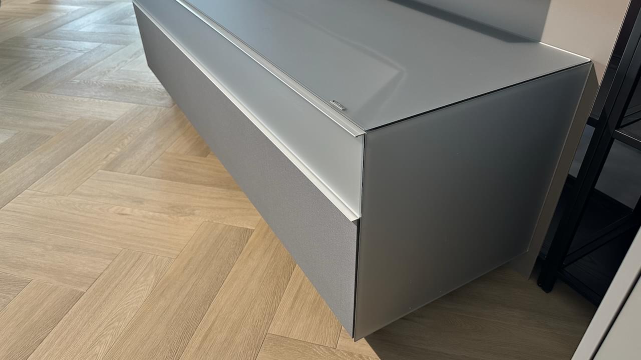 Soundbar tv-meubel | 1.65m | Silver Satijn Glas
