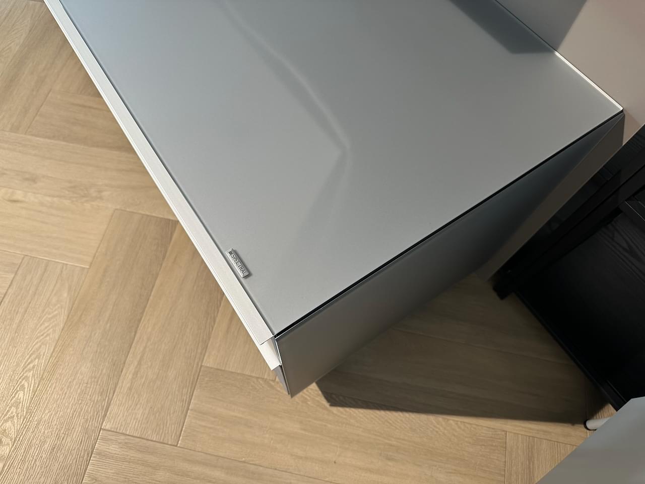 Soundbar tv-meubel | 1.65m | Silver Satijn Glas