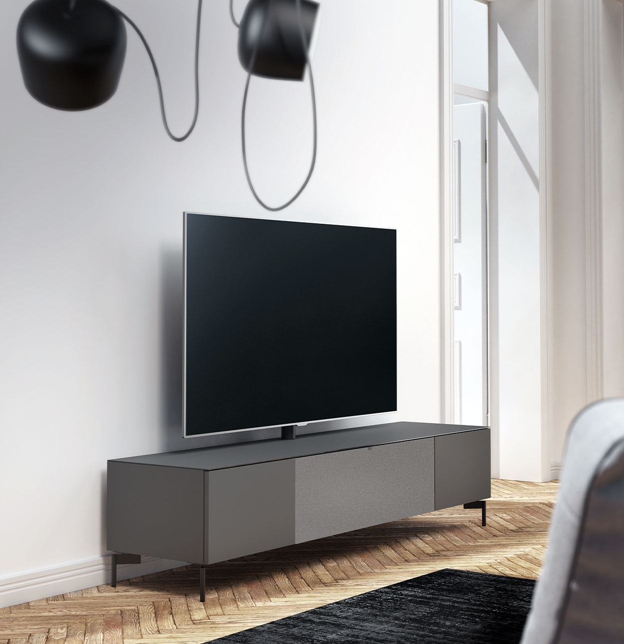 tv-meubel mat grijs