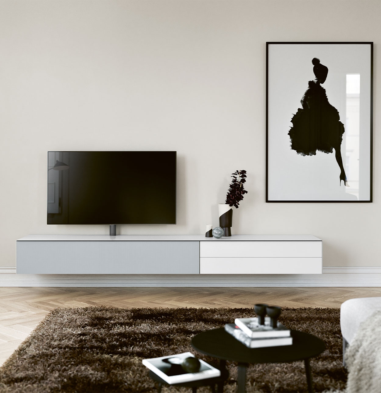 zwevend tv meubel scala
