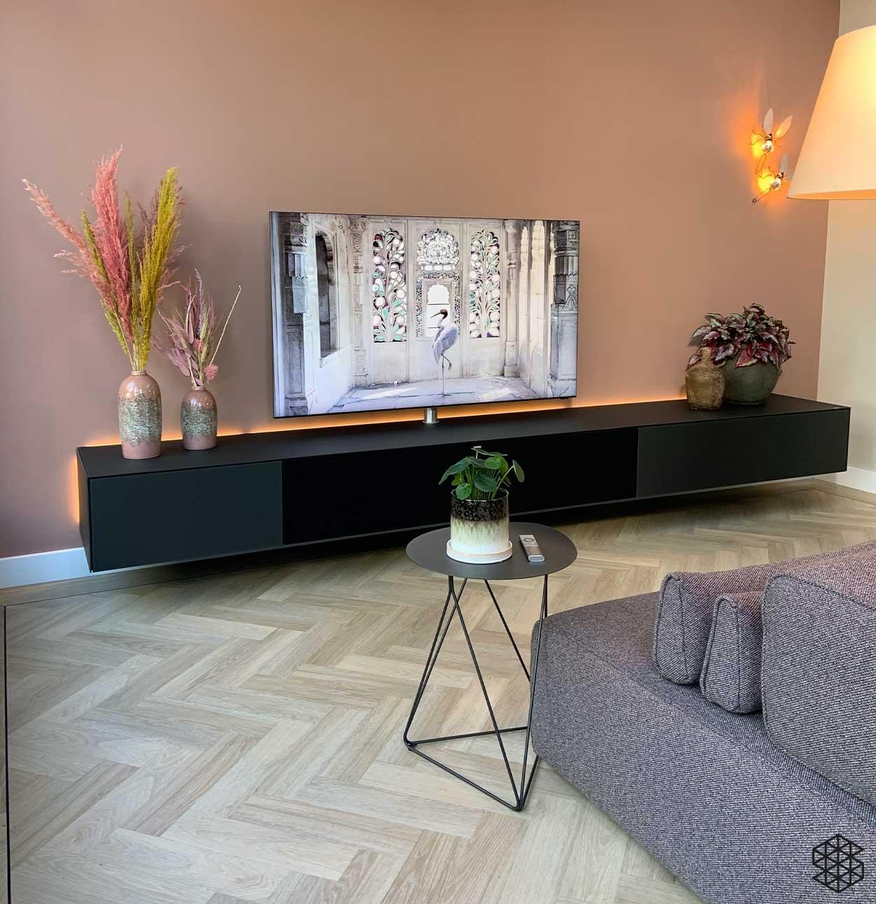 zwevend tv-meubel spectral ameno black